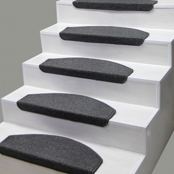 Füme Renk Oval Kesim Bukle Halıdan Demonte Basamak Paspası